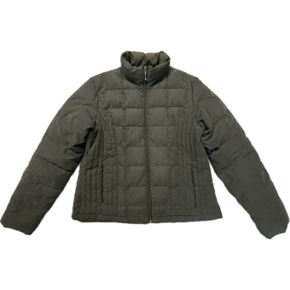 Cole B Sport Quilted Cozy Zippered Down & Feathers Filled Jacket Black Women L